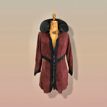 Load image into Gallery viewer, Suede Purple Eggplant 60’s 70’s Vintage “Summer of Love” Coat Boho