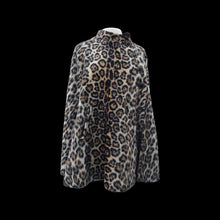 Load image into Gallery viewer, 60’s Leopard Cape Poncho Jaguar Print Faux Fur One Size Fits All