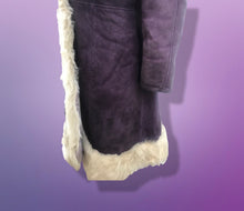 Load image into Gallery viewer, 70’s Vintage Deep Purple Suede and Shearling Boho Princess Penny Lane Coat