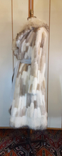 Load image into Gallery viewer, Women's Vintage Fur Coat- 70s Fur Patchwork Mink, Leather, Fox Fur Nature's Colors Mosaic Princess Ultra Warm Coat Long Rare