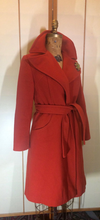 Load image into Gallery viewer, Vintage Orange Wool Coat with Brooch Fit and Flare Small X-Small Sienna Burnt Orange
