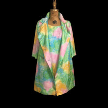 Load image into Gallery viewer, 60’s Shift Dress and Coat Set by I. Magnin Pastel Floral Pink Blue Crystal Buttons