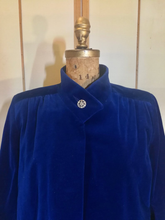 Load image into Gallery viewer, Royal Blue 50s Velvet Rhinestone Opera Coat Overcoat Full Length Flexible Sizing