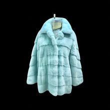 Load image into Gallery viewer, Baby Blue Frosty Mink Fur Coat Gift for Her Birthday Christmas Gift Occasion