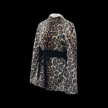 Load image into Gallery viewer, 60’s Leopard Cape Poncho Jaguar Print Faux Fur One Size Fits All