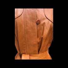 Load image into Gallery viewer, Vintage Leather Cape Coat Butterscotch Trench Spy