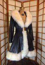 Load image into Gallery viewer, Leather Shearling Lamb Coat- Princess Cut Mod Hippy 60s 70s Penny Lane Almost Famous Russian Princess S/M