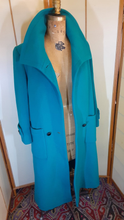 Load image into Gallery viewer, 60&#39;s Teal Blue Green Wool Career Minimalistic Modern Mod Couture Long Flexible Size S/M