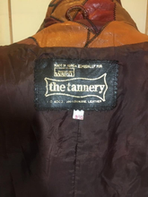 Load image into Gallery viewer, Vintage Coat Leather 70s- Michael Kors Studio 54 Melania Vintage 70s Patchwork Mosaic Leather Duster/Trench/Coat Hippy Small to Medium Up to 38" Bust
