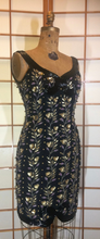 Load image into Gallery viewer, Gold Beaded Dress--Art Deco Vintage Exquisite Hand Beaded Gold and Black Pearl Floral Dress XS/S