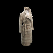 Load image into Gallery viewer, Vintage Pendleton Plaid Beige Neutral Wrap Coat