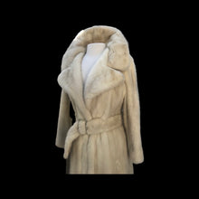 Load image into Gallery viewer, Pearl Mink Princess Pleated Coat Belted Fit and Flare Pinup