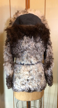 Load image into Gallery viewer, 70s Mongolian Curly Lamb and and Suede Grey Black and White Hippy Chic Penny Lane Coat S/M