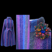 Load image into Gallery viewer, Vintage 60’s 70’s Wool Cape in Purple, Blue, Magenta Long Poncho