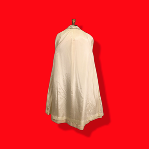 Vintage 60’s Coat Lilli Ann Cream White Massive Fox Fur Collar Wear Two Ways Swing Fit And Flare One Size Fits All Throw and Go