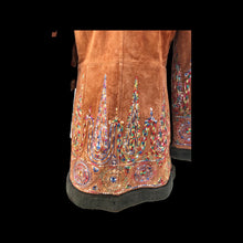 Load image into Gallery viewer, Suede Embroidered Penny Coat with Sherpa