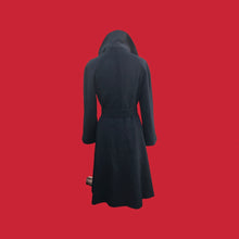 Load image into Gallery viewer, Neiman Marcus Wool Black Fitted Flare Coat Hardware