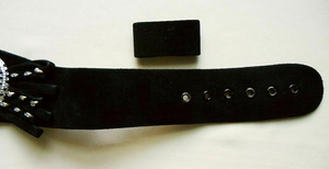 Jeweled Black Glam Suede Belt by HENRYKS BIJOUX Made in Austria Vintage 1980s Glam Swarovski Crystal Fits a waist from 23.5" to 27.5"
