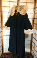 Load image into Gallery viewer, 60 Mod Mink Scallop Swing Coat ---Boucle Nubby Wool Free Size