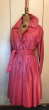 Load image into Gallery viewer, Vintage Women's Coat- 70s RARE PINK Leather Trench Coat Full Sweep Fit Flare Spy Salmon S/M