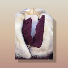 Load image into Gallery viewer, Vintage Wine Maroon Wool Mad Men 60’s Mohair Peacoat with Cross Mink Collar Mod