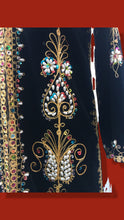 Load image into Gallery viewer, 60s 70s MUSEUM Collectible Vintage Royal Velvet Cleopatra Overcoat and Tunic Set Duster Hand Embroidered Pearls Exotic Persian Fashion History Ottoman Empire