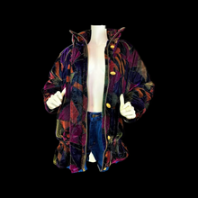 Load image into Gallery viewer, “The  Klimt Coat” 80’s Glam Vintage Velvet Puffer Ski Winter Fall Cozy Oversized Coat