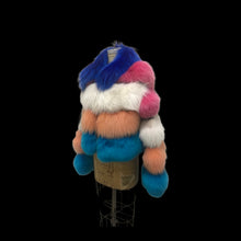 Load image into Gallery viewer, Rainbow Candy Fox Fur Jacket Coat Blue Pink