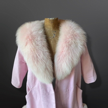 Load image into Gallery viewer, 60s Pink Leather and Fox Fur Coat “Throw and Go” Swing