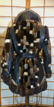 Load image into Gallery viewer, 60s Vintage Mink Leather Coat Patchwork Checkered Color Block Mosaic Coat M/L/XL