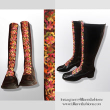 Load image into Gallery viewer, 60’s Vintage Boots Embroidered Vinyl Zip up Gogo Style Waterproof Boots Size 7/7.5