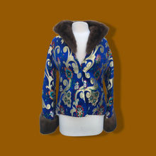 Load image into Gallery viewer, 2000’s Brocade Silk Mahogany Mink Jacket