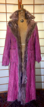 Load image into Gallery viewer, Reversible Pink Suede Fur Coat -Magenta Genuine Made In Paris, DEADSTOCK M/L Penny Lane Made in Paris Afghan Almost Famous