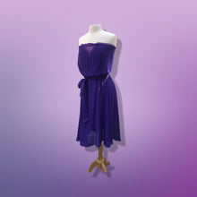 Load image into Gallery viewer, 70’s Purple Dress 3 Piece Belt Bolero I Magnin Chiffon Disco Studio 54