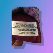 Load image into Gallery viewer, Vintage 60’s 70’s Wool Cape in Purple, Blue, Magenta Long Poncho