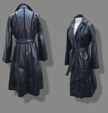 Load image into Gallery viewer, Black Montgomery Ward Leather Spy Trench with Suede Inserts