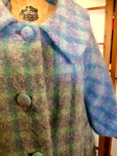 Load image into Gallery viewer, Lilli Ann Swing Plaid Coat Pendleton Blue/Purple/Mohair Wool Swing Coat Vintage 50's 60's