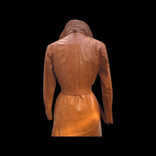 Load image into Gallery viewer, Vintage Leather Cape Coat Butterscotch Trench Spy
