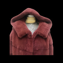 Load image into Gallery viewer, Pink Mauve Muted Mink Coat Bomber Hoodie Casual Elegant With Whole Mink Skins
