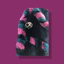 Load image into Gallery viewer, Fur Sheared Beaver Full Length Black Pink Intarsia Carved Zuki Style Coat