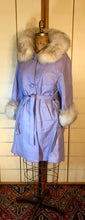 Load image into Gallery viewer, 60S 70S Women&#39;s Lavender Purple Leather Fox Fur Coat Mod Flexible Size