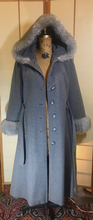 Load image into Gallery viewer, Gray 70s Hooded Princess Fit and Flare Coat S/M