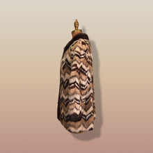 Load image into Gallery viewer, Vintage Mink Coat Mosaic “Patchwork” Intarsia Zigzag Chevron “Mocha Coffee” Swirl Tuxedo Style