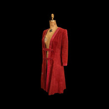 Load image into Gallery viewer, Italian Leather 70’s Red Suede and Snakeskin Coat