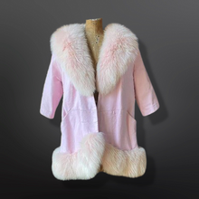 Load image into Gallery viewer, 60s Pink Leather and Fox Fur Coat “Throw and Go” Swing