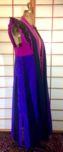 Load image into Gallery viewer, 80s Pink Purple Suede Vest Long Boho Glam Rodeo Sequined Beaded Vintage Long Full Length Vest Duster Magenta and Purple, S/M/L Free Size