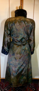 80s 90s' Glam Penny Lane Hippy Brand New Reversible Long Mink Satin Trench Coat Rain Spy Size Versatile, S/M/L