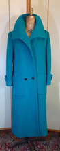 Load image into Gallery viewer, 60&#39;s Teal Blue Green Wool Career Minimalistic Modern Mod Couture Long Flexible Size S/M