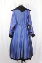 Load image into Gallery viewer, Black Wool Princess Fit and Flare 1940s 1950s Fit and Flare Coat Dress Post World War II Medium Rhinestone Crystal Button New Look reserved for Elizabeth