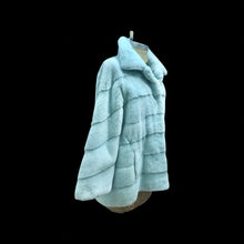 Load image into Gallery viewer, Baby Blue Frosty Mink Fur Coat Gift for Her Birthday Christmas Gift Occasion